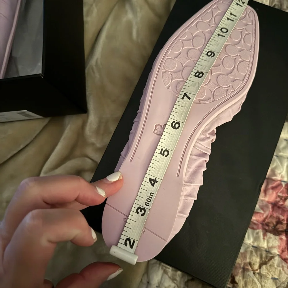 COACH Eleanore Leather Ballet Flats, Violet- S 9.5,B